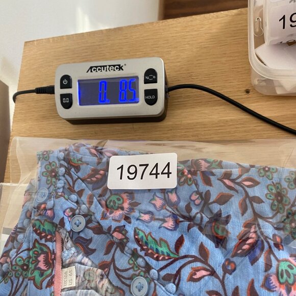 Boden Top Womens 6R Blue Multi Floral Button Up Balloon Long Sleeve Knit Stretch - Picture 10 of 10